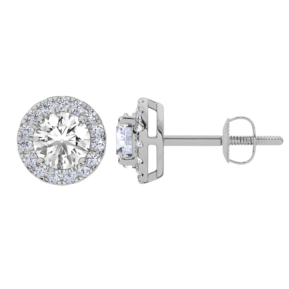 10K White Gold Lab Grown Diamond 1 1/2 Ct.Tw. Fashion Earrings
