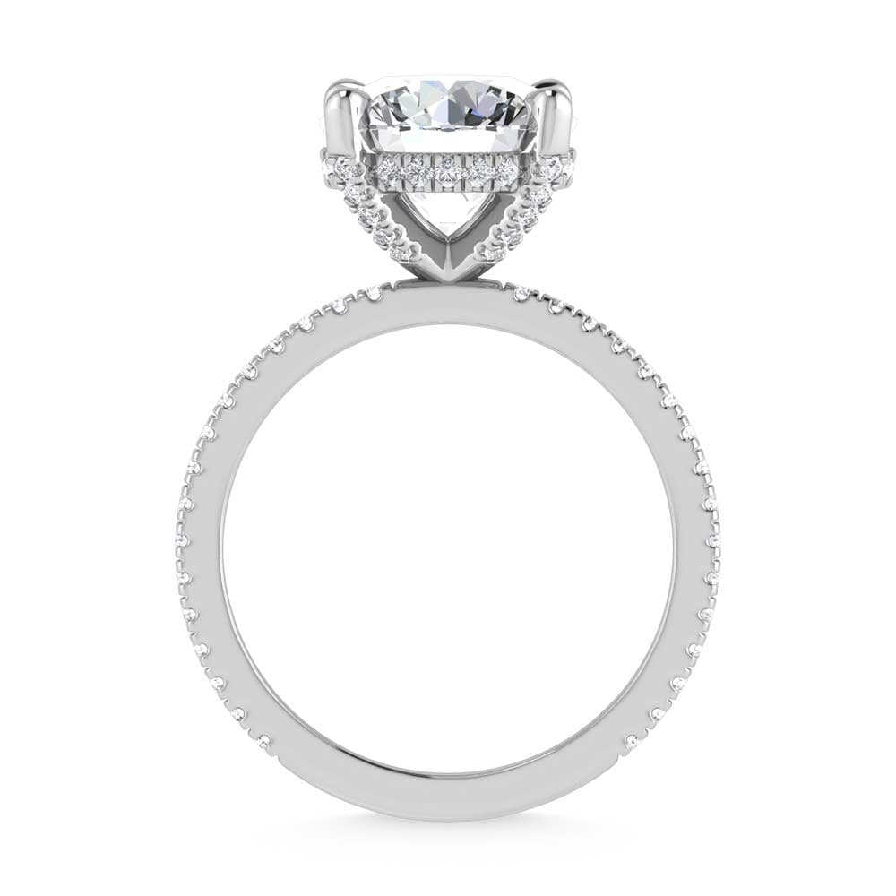 14K White Gold Lab Grown Diamond 2 1/3 Ct.Tw. Round Shape Engagement Ring (IGI Certified Center 2ct)