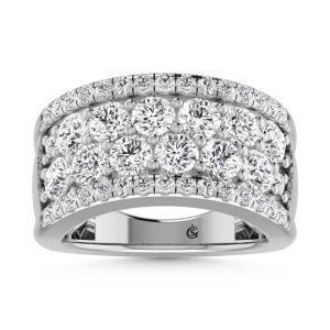 14K White Gold Lab Grown Diamond 3 Ct.Tw. Mens Band