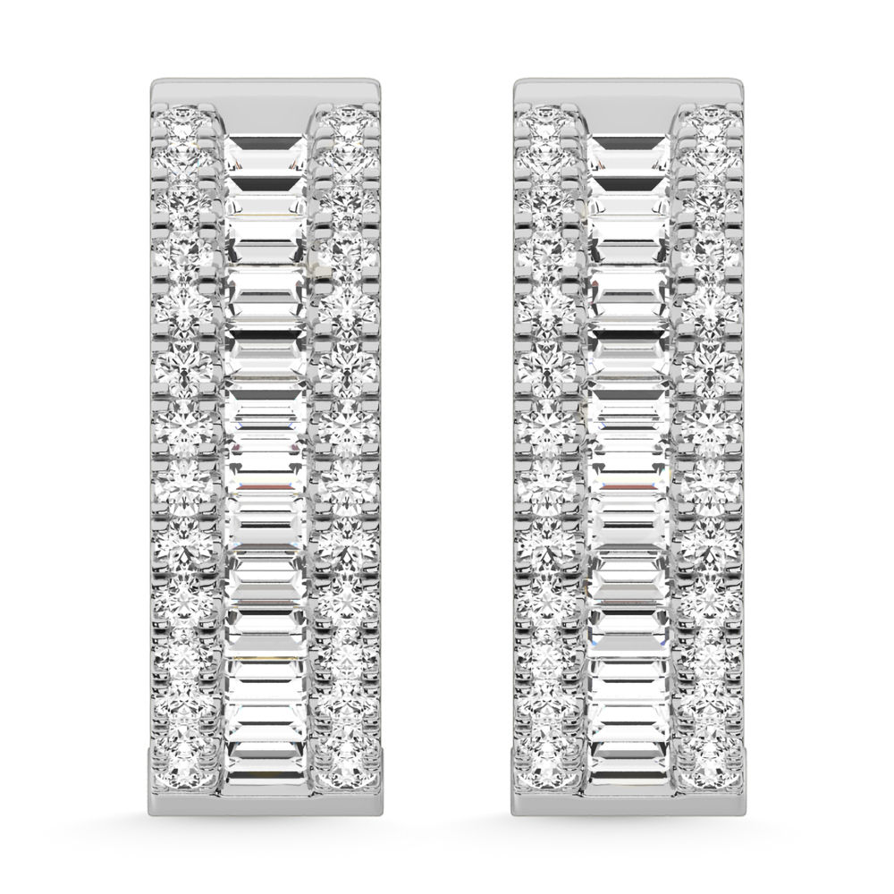 14K White Gold Lab Grown Diamond 2 Ct.Tw. Hoop Earrings