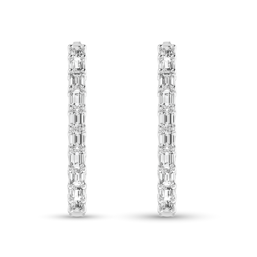 14K White Gold Lab Grown Diamond 2 3/8 Ct.Tw. Hoop Earrings