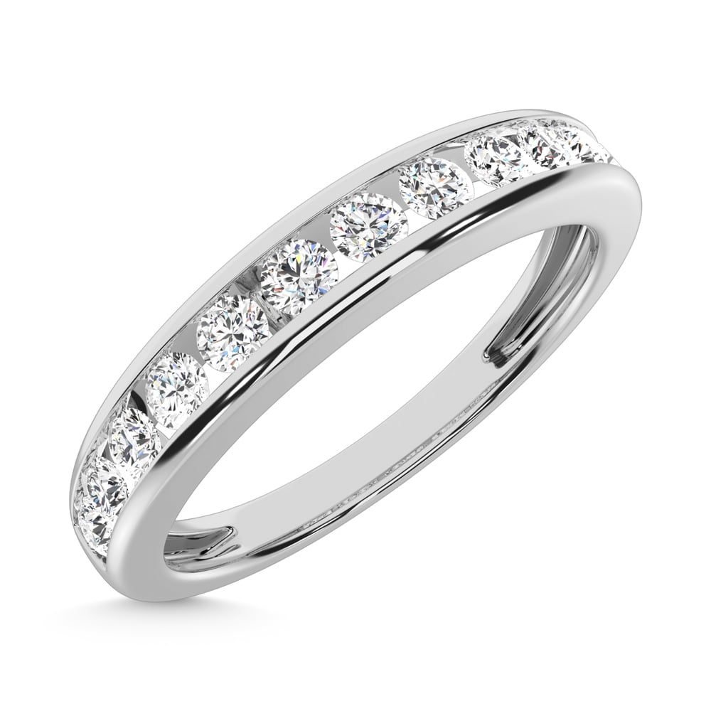14K White Gold Lab Grown Diamond 1/4 Ct.Tw. Channel Band