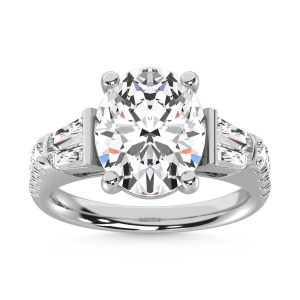 14K White Gold Lab Grown Diamond 4 5/8 Ct.Tw. Oval Shape Solitaire Ring