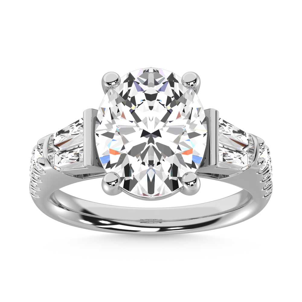 14K White Gold Lab Grown Diamond 4 5/8 Ct.Tw. Oval Shape Solitaire Ring