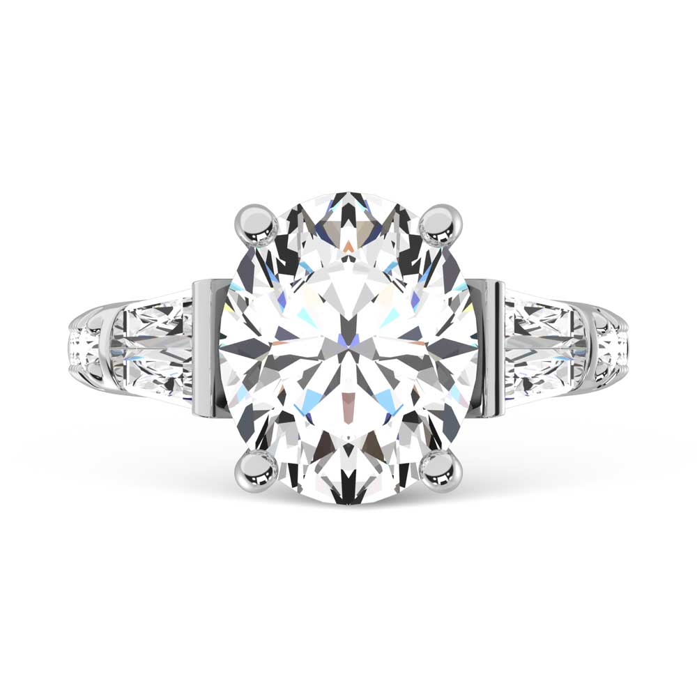 14K White Gold Lab Grown Diamond 4 5/8 Ct.Tw. Oval Shape Solitaire Ring