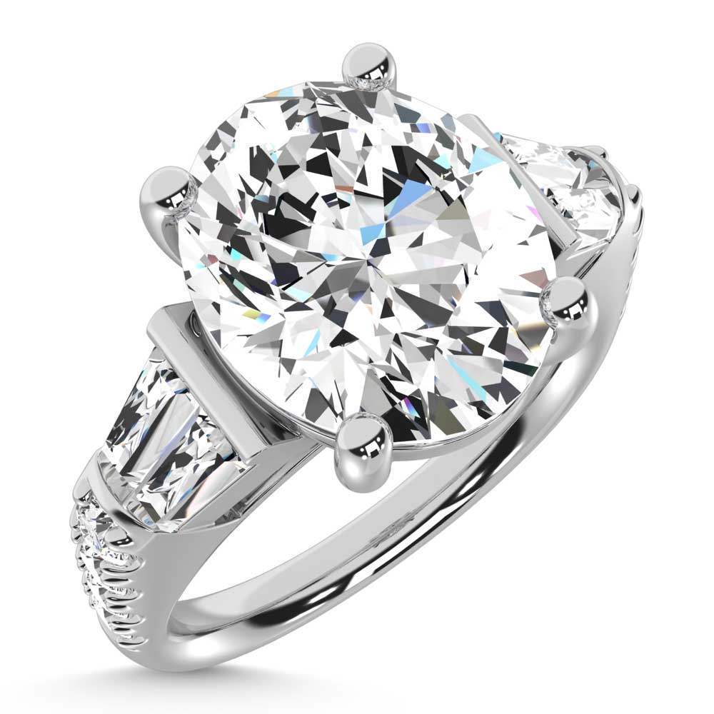 14K White Gold Lab Grown Diamond 4 5/8 Ct.Tw. Oval Shape Solitaire Ring