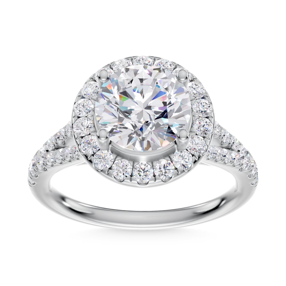 14K White Gold Lab Grown Diamond 2 3/4 Ct.Tw. Halo Engagement Ring