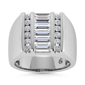 14K White Gold Lab Grown Diamond 2 Ct.Tw. Mens Ring