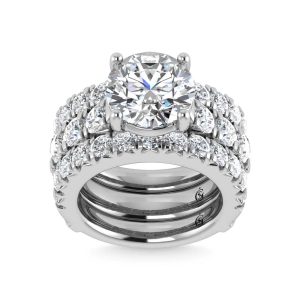 14K White Gold Lab Grown  Diamond 4 7/8 Ct.Tw. Bridal Ring (IGI Certified Center 3ct)
