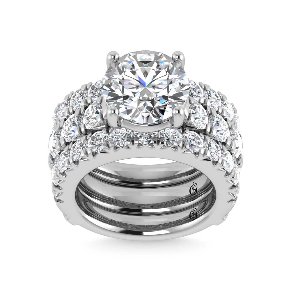 14K White Gold Lab Grown Diamond 4 7/8 Ct.Tw. Bridal Ring (IGI Certified Center 3ct)