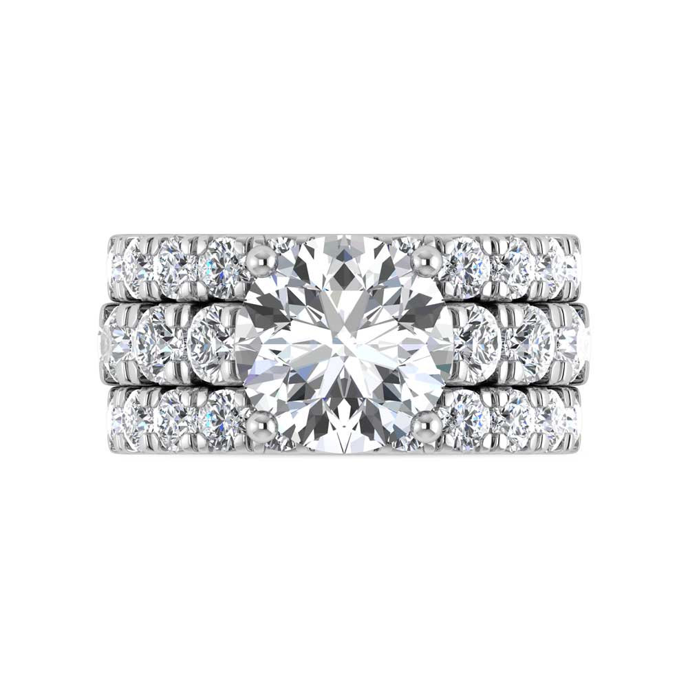 14K White Gold Lab Grown Diamond 4 7/8 Ct.Tw. Bridal Ring (IGI Certified Center 3ct)