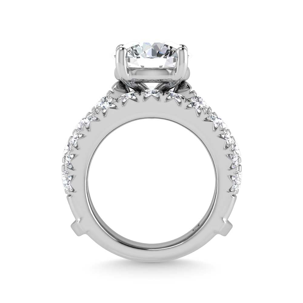 14K White Gold Lab Grown Diamond 4 7/8 Ct.Tw. Bridal Ring (IGI Certified Center 3ct)