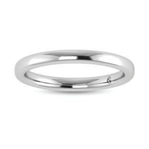 14K White Gold Plain Wedding Band