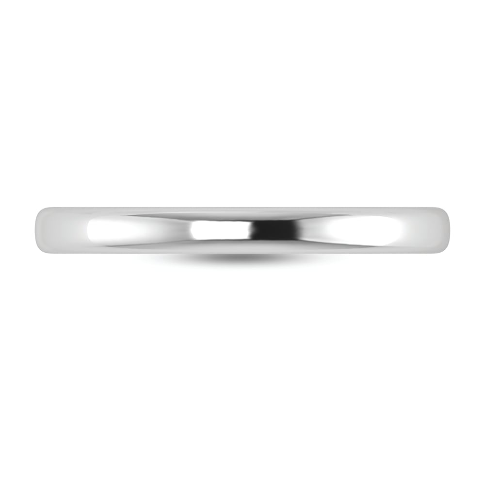 14K White Gold Plain Wedding Band