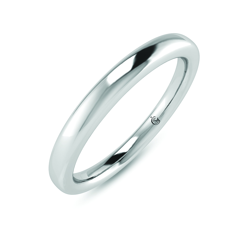 14K White Gold Plain Wedding Band
