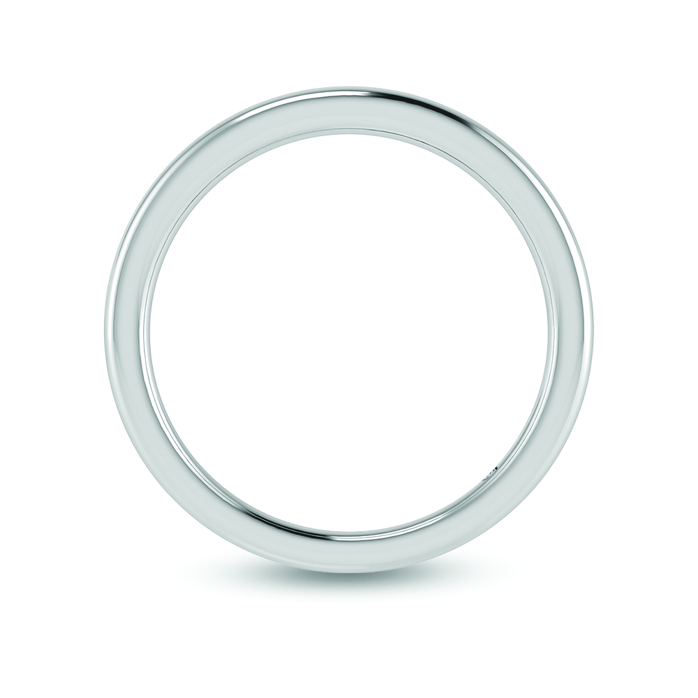 14K White Gold Plain Wedding Band