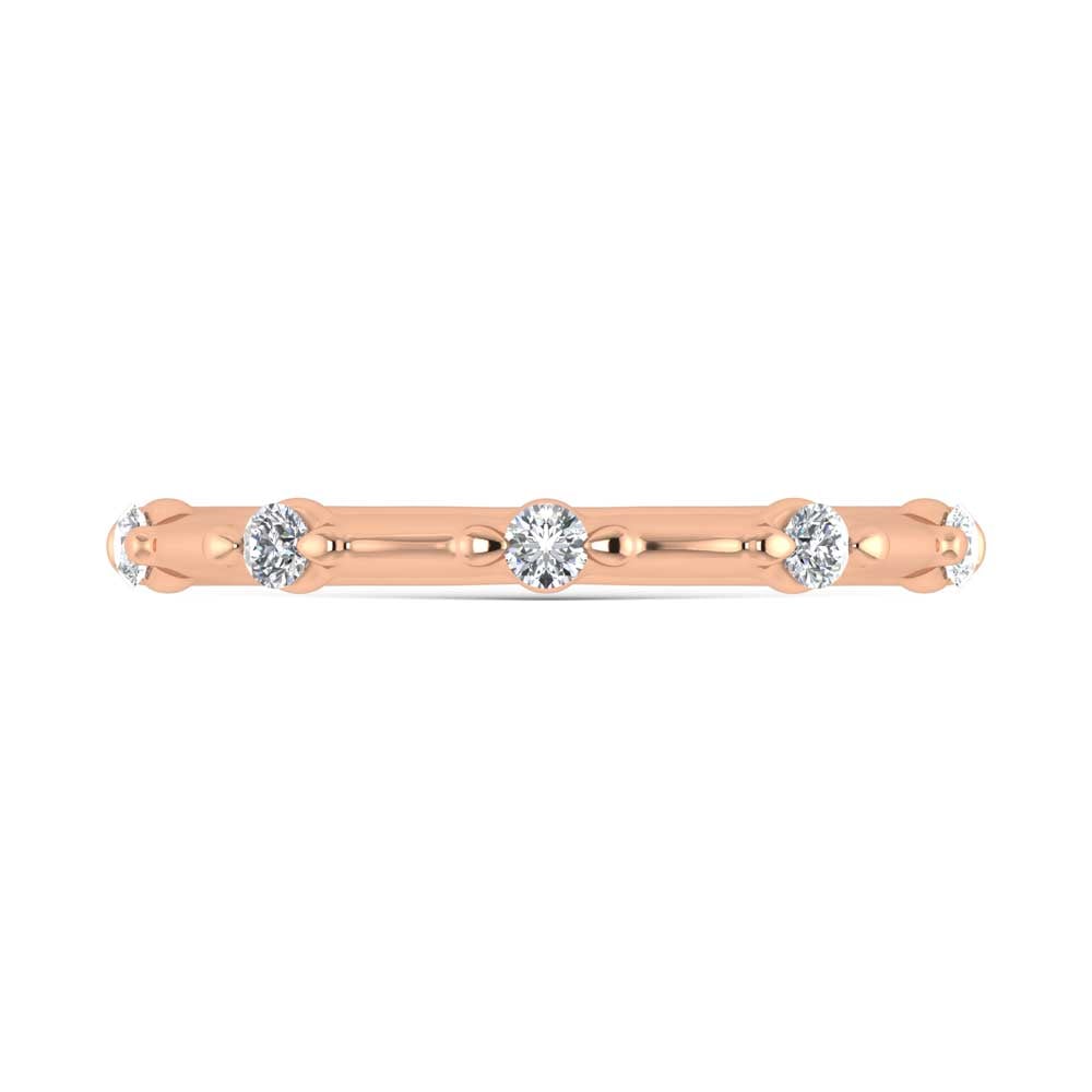 14K Rose Gold Lab Grown Diamond 1/6 Ct.Tw. Wedding Band