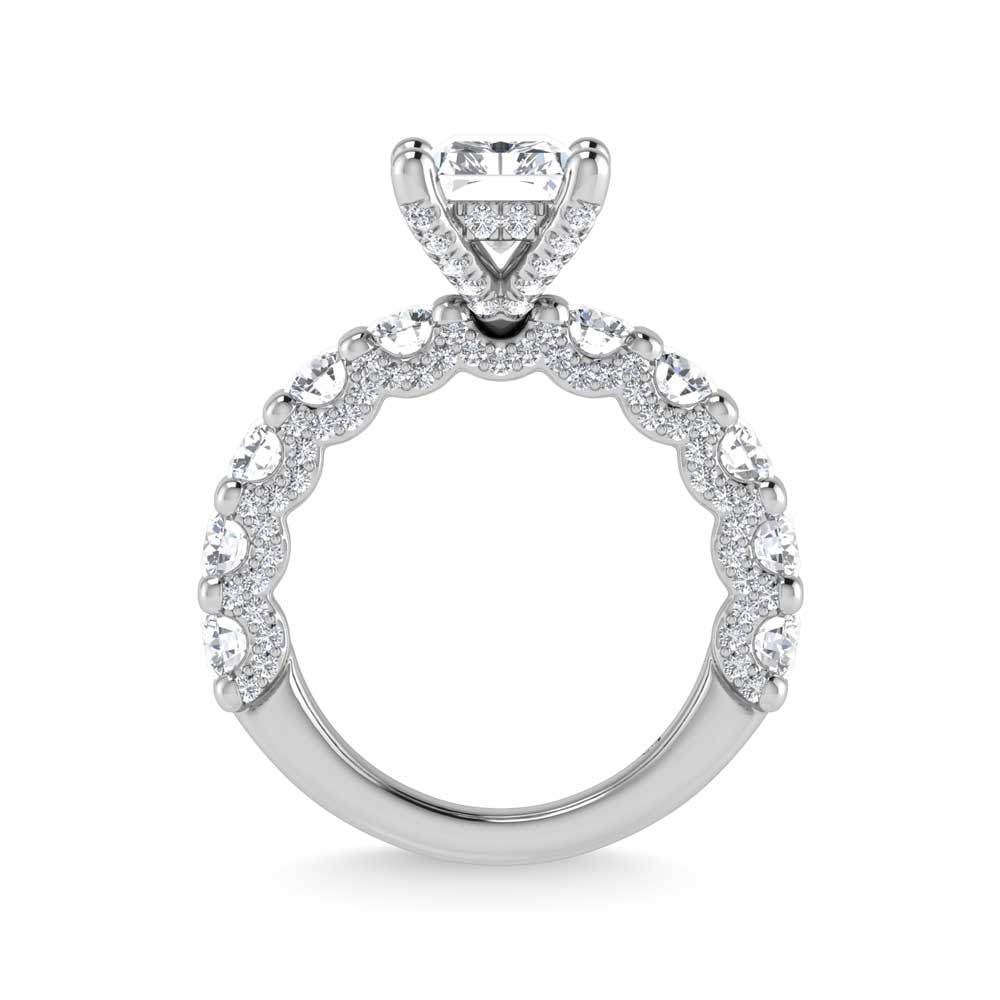 14K White Gold Lab Grown Diamond 5 1/2 Ct.Tw. Victoria Engagement Ring (IGI Certified Center 3ct)