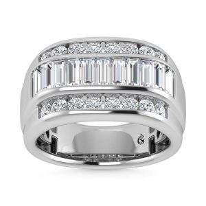14K White Gold Lab Grown Diamond 2 3/8 Ct.Tw. Mens Ring