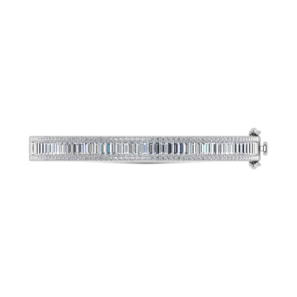 14K White Gold Lab Grown Diamond 7 Ct.Tw. Cuff Bangle