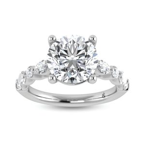 14K White Gold Lab Grown Diamond 3 5/8 Ct.Tw. Lab Grown Engagement Ring (IGI Certified Center 3ct)