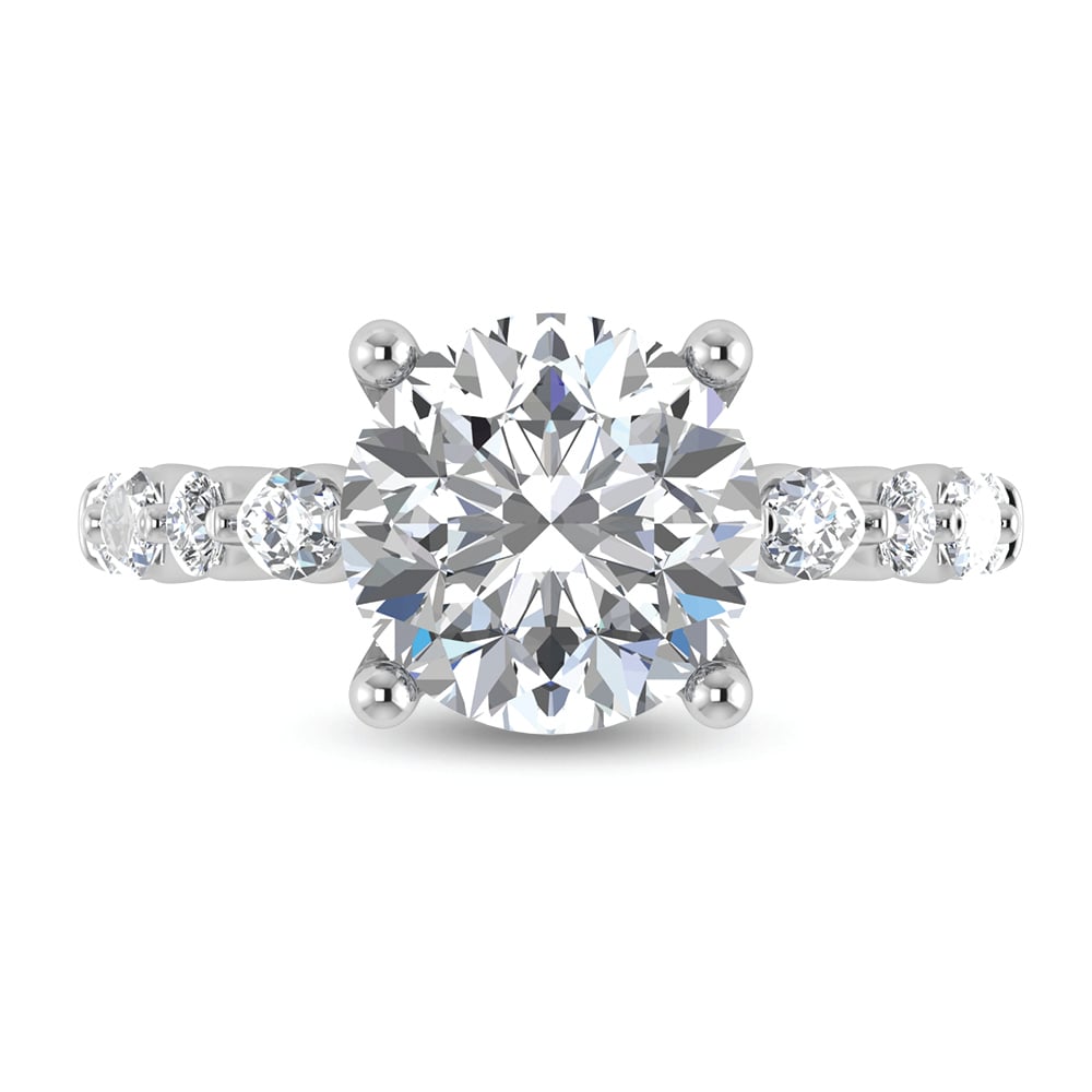 14K White Gold Lab Grown Diamond 3 5/8 Ct.Tw. Lab Grown Engagement Ring (IGI Certified Center 3ct)
