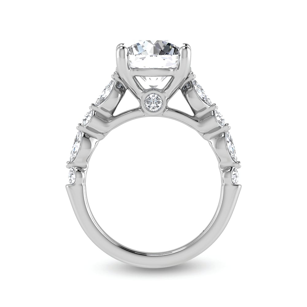 14K White Gold Lab Grown Diamond 3 5/8 Ct.Tw. Lab Grown Engagement Ring (IGI Certified Center 3ct)