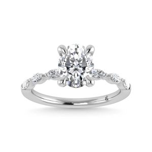14K White Gold Lab Grown Diamond 2 1/4 Ct.Tw. Engagement Ring  (IGI Certified Center 2ct)