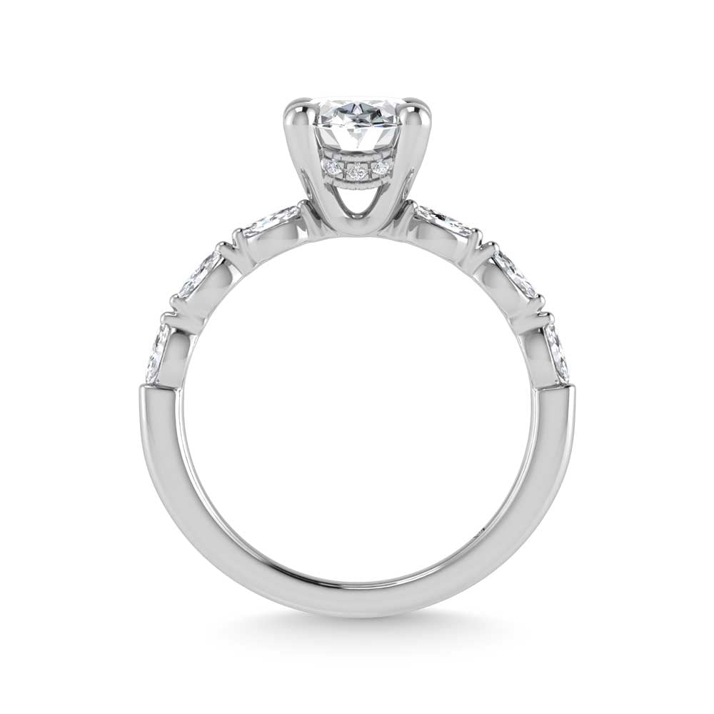 14K White Gold Lab Grown Diamond 2 1/4 Ct.Tw. Engagement Ring (IGI Certified Center 2ct)