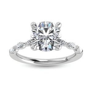 14K White Gold Lab Grown Diamond 2 1/4 Ct.Tw. Engagement Ring  (IGI Certified Center 2ct)
