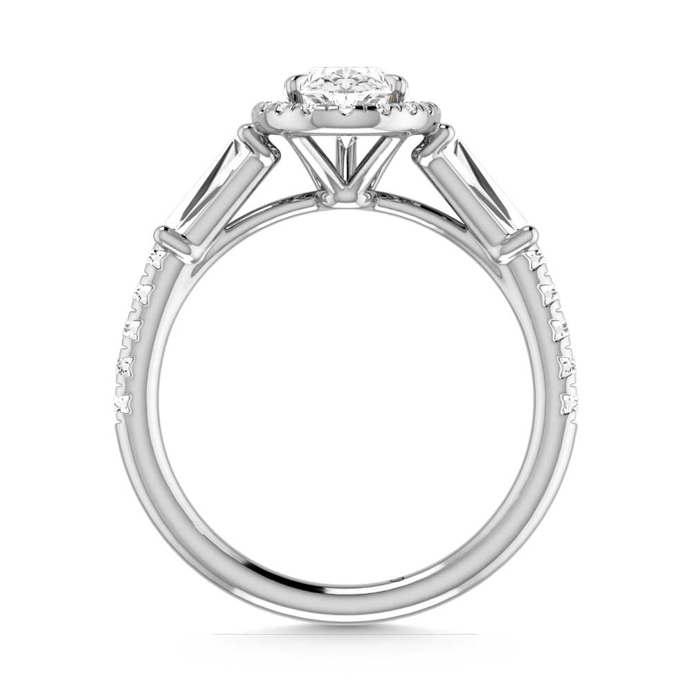 14K White Gold Lab Grown Diamond 2 1/2 Ct.Tw. Elongated Pear Engagement Ring