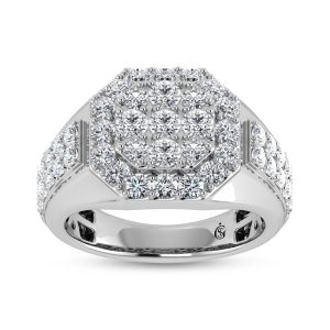 14K White Gold Lab Grown Diamond 2 1/2 Ct.Tw. Mens Ring