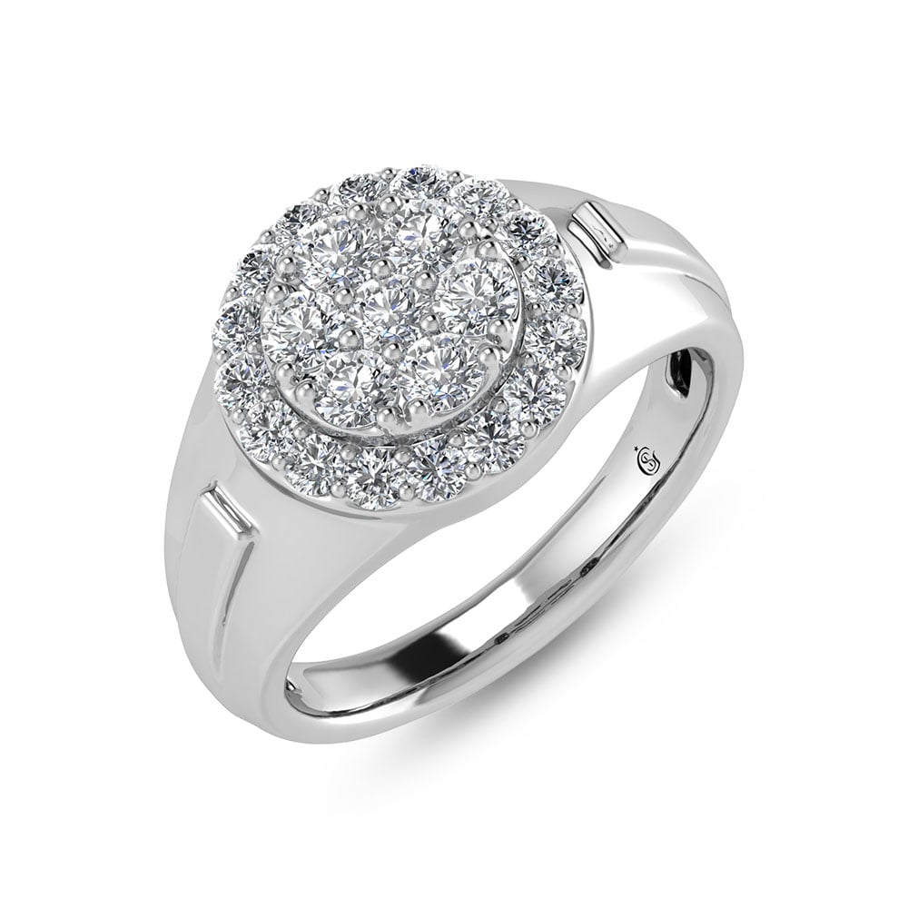 14K White Gold Lab Grown Diamond 1 1/2 Ct.Tw. Mens Ring