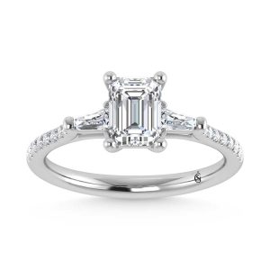 10K White Gold Lab Grown Diamond 1 1/4 Ct.Tw. Engagement Ring-Center -1 ct
