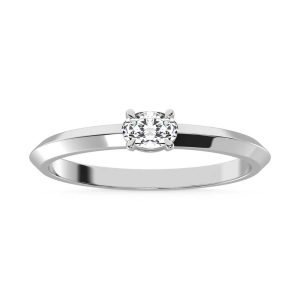14K White Gold Lab Grown Diamond 1/4 Ct.Tw. Oval Shape Promise Ring