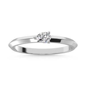 14K White Gold Lab Grown Diamond 1/4 Ct.Tw. Pear Shape Promise Ring