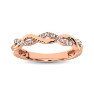10K Rose Gold Lab Grown Diamond 1/20 Ct.Tw. Stackable Band