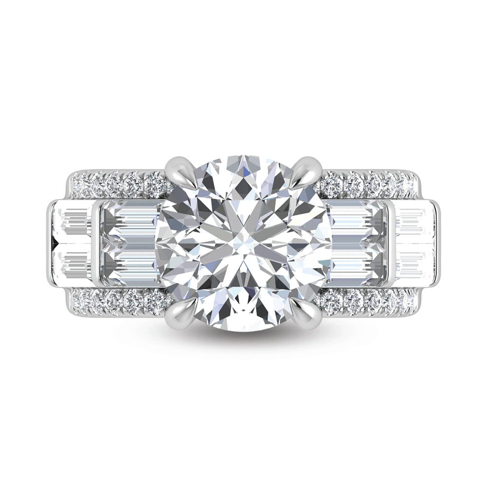 14K White Gold Lab Grown Diamond 8 1/6 Ct.Tw. Engagement Ring (IGI Certified Center 5ct)