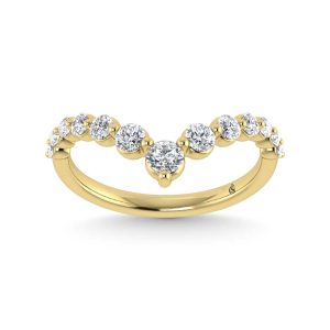 14K Yellow Gold Lab Grown Diamond 1/2 Ct.Tw. Chevron Band