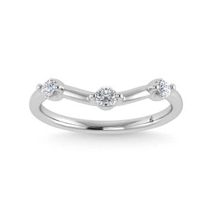 14K White Gold Lab Grown Diamond 1/5 Ct.Tw. Chevron Band