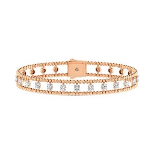 14K Rose Gold Lab Grown Yellow and White Diamond 1 1/3 Ct.Tw Flexi Bangle
