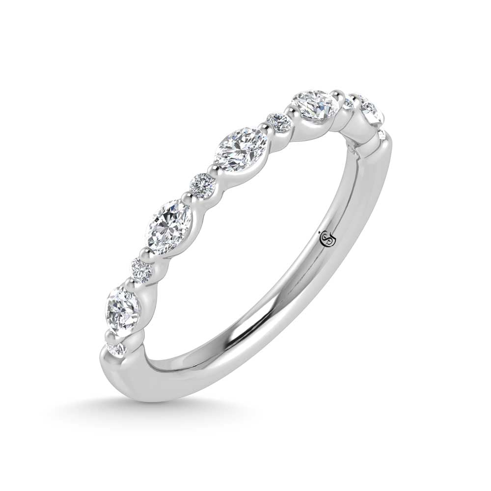 14K White Gold Lab Grown Diamond 3/8 Ct.Tw. Stackable Band