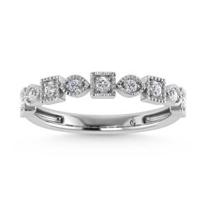 10K White Gold Lab Grown Diamond 1/6 Ct.Tw. Stack Band