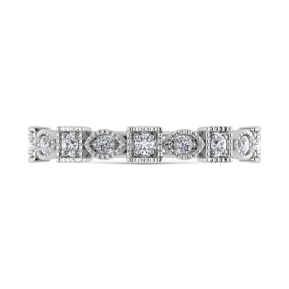 10K White Gold Lab Grown Diamond 1/6 Ct.Tw. Stack Band