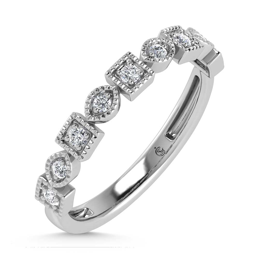 10K White Gold Lab Grown Diamond 1/6 Ct.Tw. Stack Band