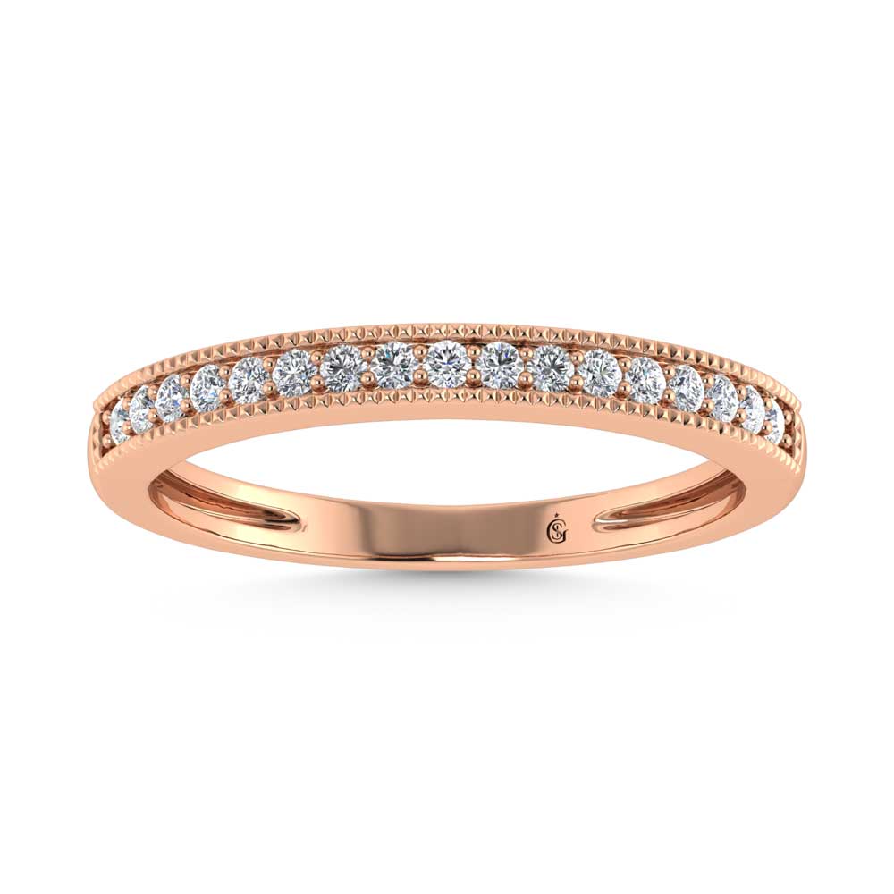 10K Rose Gold Lab Grown Diamond 1/6 Ct.Tw. Stack Band