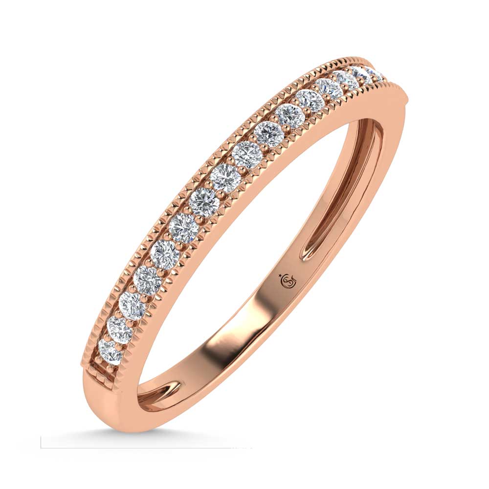10K Rose Gold Lab Grown Diamond 1/6 Ct.Tw. Stack Band