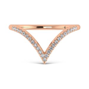 10K Rose Gold Lab Grown Diamond 1/8 Ct.Tw. Chevron Band