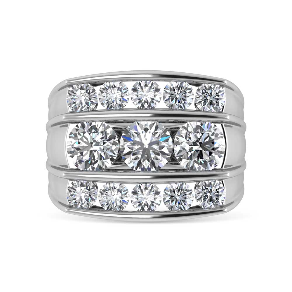 14K White Gold Lab Grown Diamond 5 Ct.Tw. Mens Fashion Ring