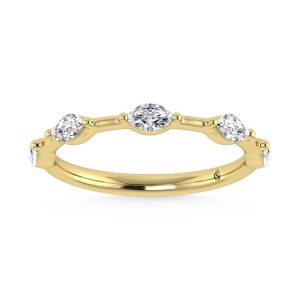 14K Yellow Gold Lab Grown Diamond 1/3 Ct.Tw. Marquise Shape Stackable Band
